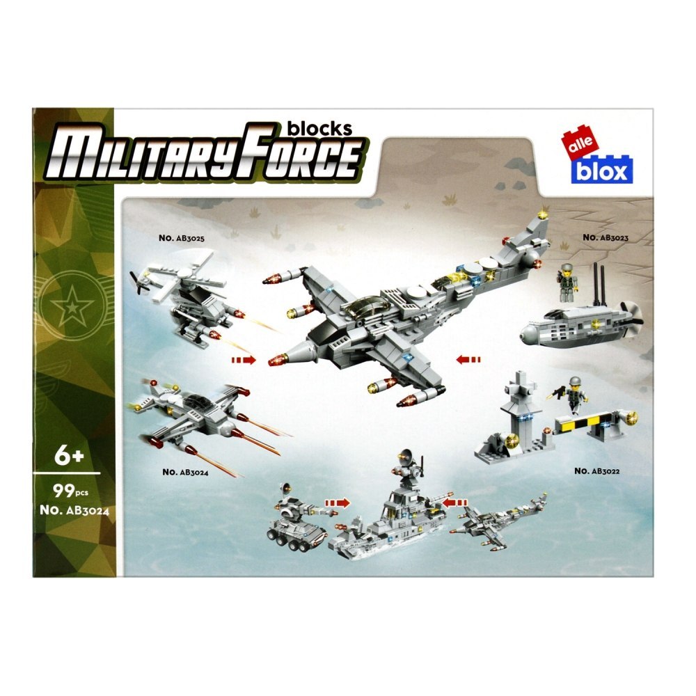 BUILDING BLOCKS 99 ELEMENTS MILITARY ALLEBLOX 492852 ALLEBLOX